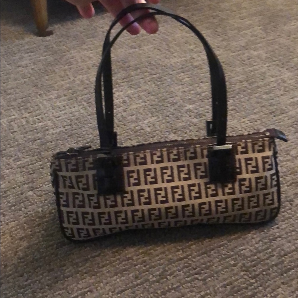 Authentic Fendi Zucchino Canvas Bag EUC